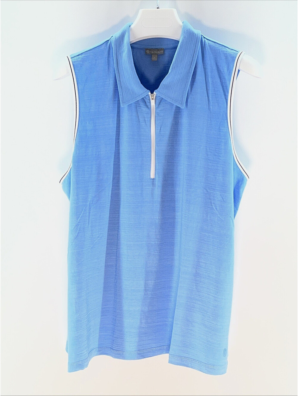T by TALBOTS Plus Polo Light Blue Sleeveless Slub Tank Tee Top XL
